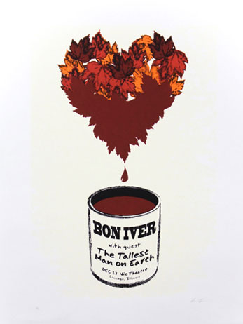 Bon Iver concert poster Chicago