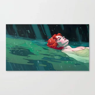 A Young Woman with Red Hair Floating in A Pool II